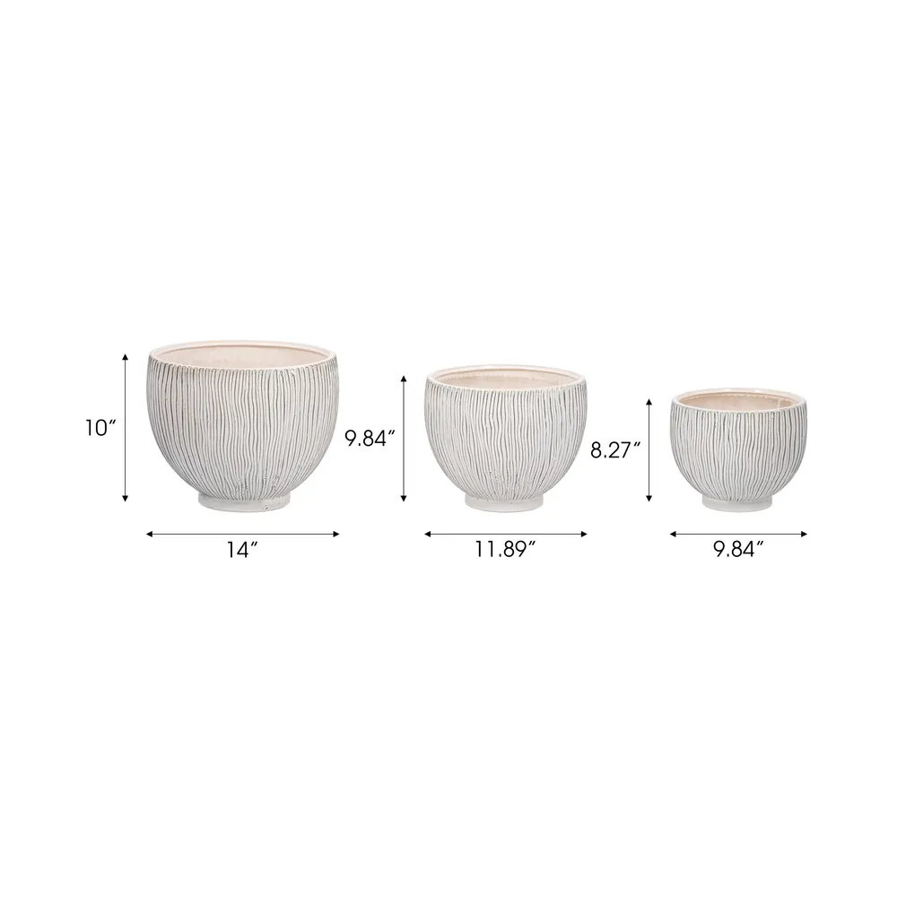 CUTTERWELL SET OF 3 WHITE PLANTER 11 (IN)