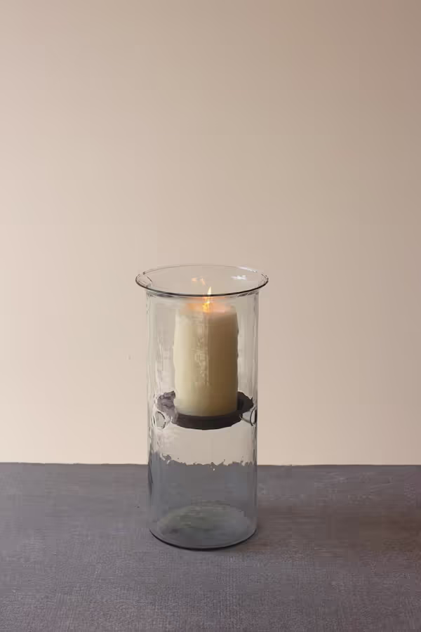 Mini Glass Candle Cylinders with Rustic Insert / Large