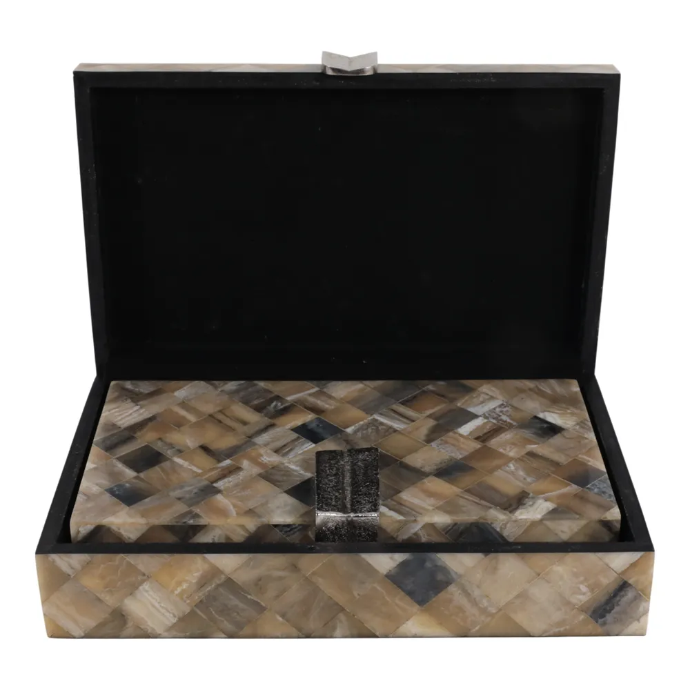 ROSESTONE SET OF 2 BROWN BOXES 3 (IN)