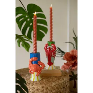 Set of 2 Ceramic Lobster and Crab Candle Holders 4