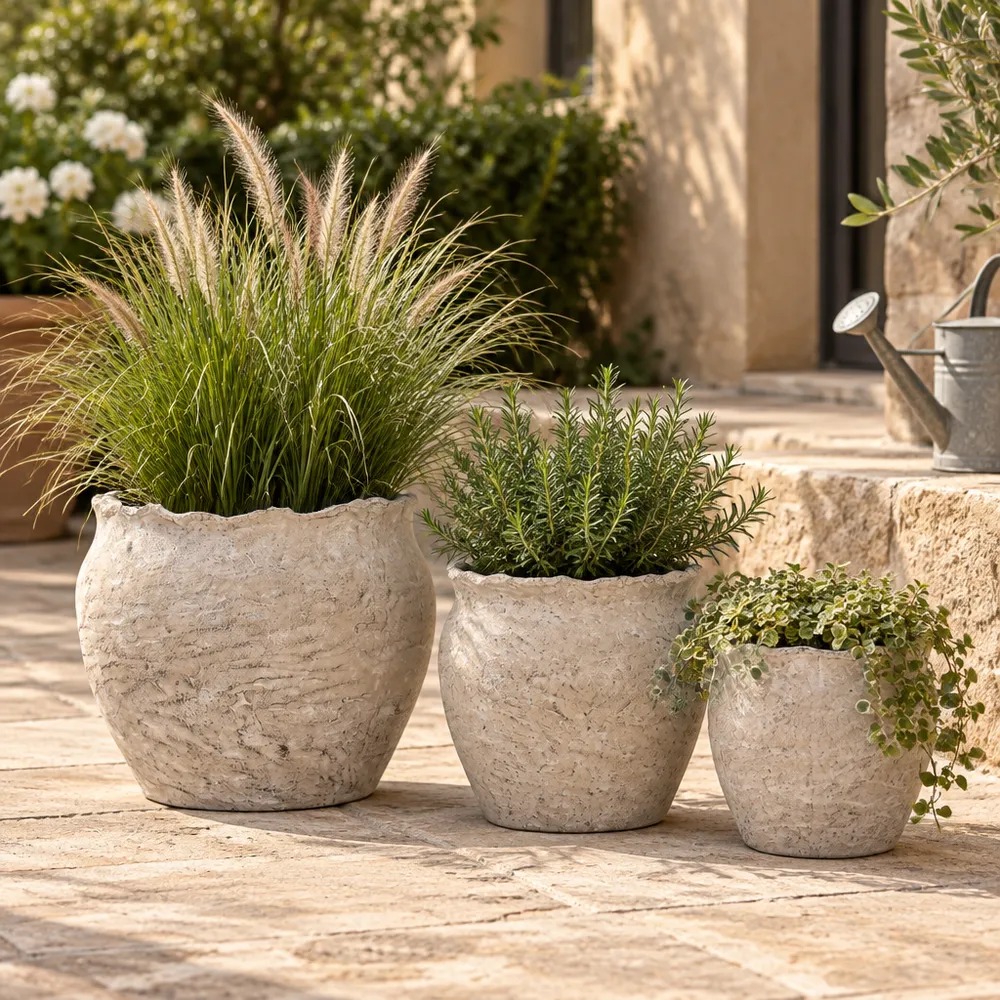 CORWINWORTH SET OF 3 BROWN PLANTER 8 (IN)
