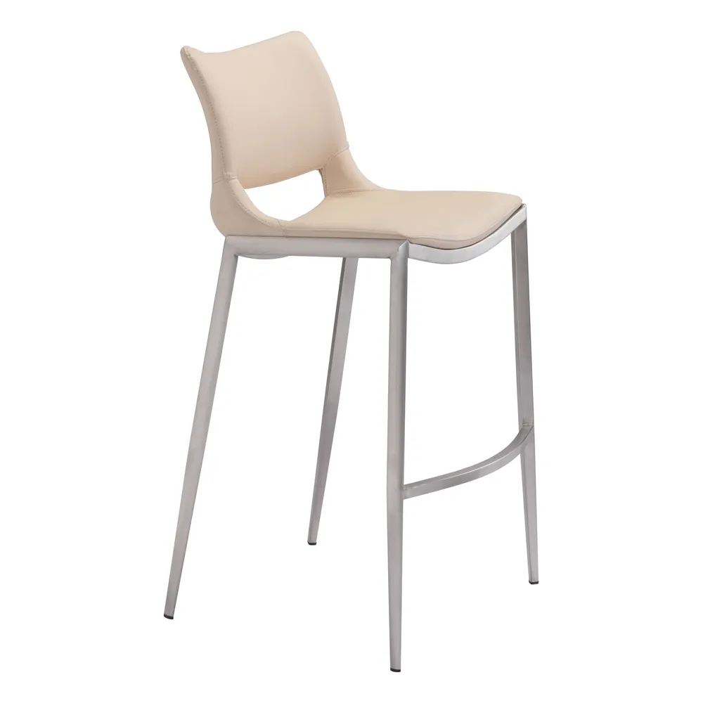 Ace Barstool Light Pink & Silver