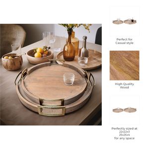 HELTONVALE SET OF 2 BROWN TRAY 4 (IN) 9