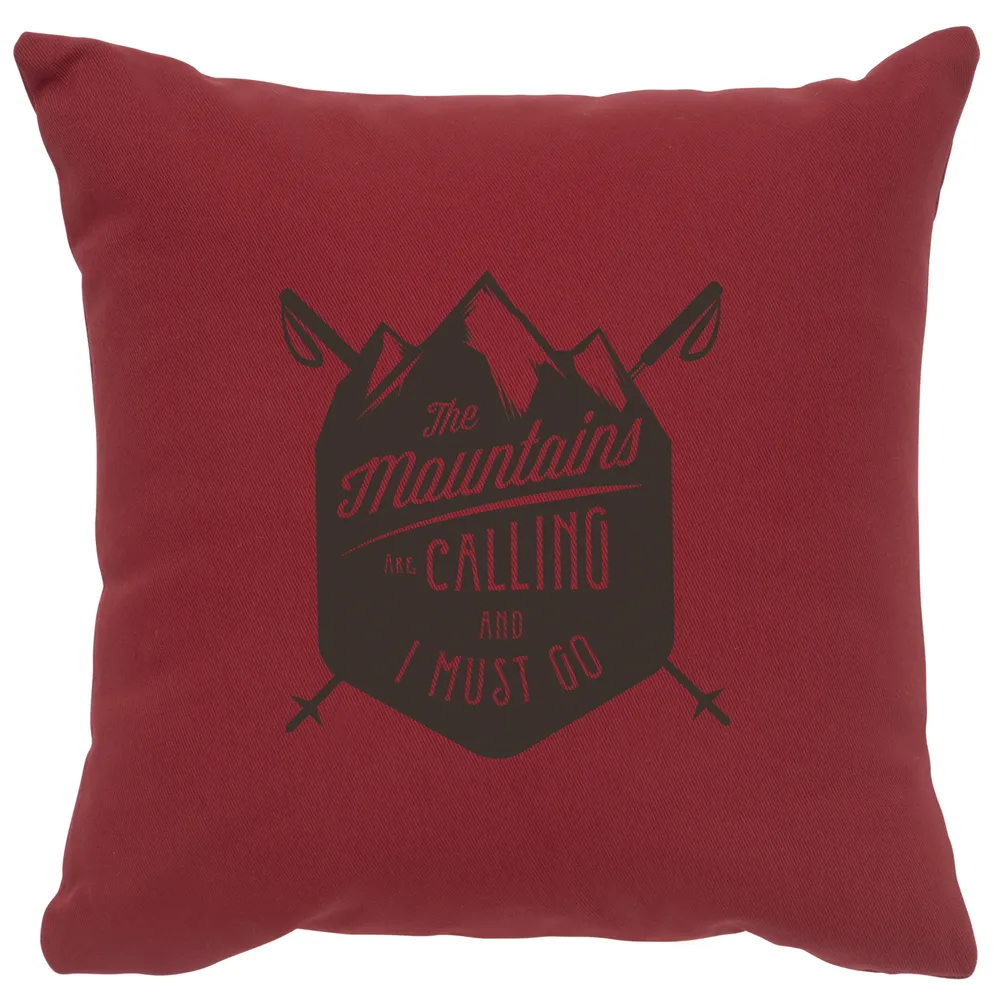 Image Pillow - Mountains are Calling - Cotton Brick