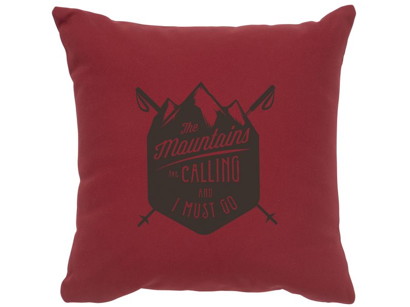 Image Pillow - Mountains are Calling - Cotton Brick 1