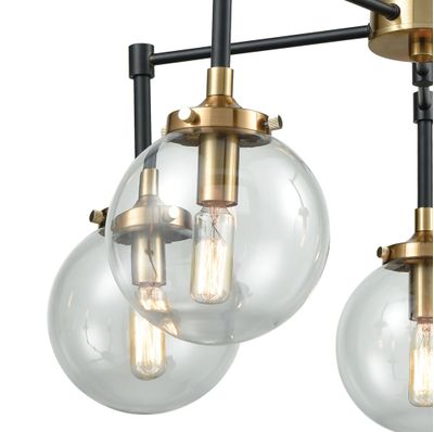 Boudreaux 23'' Wide 5-Light Chandelier - Matte Black with Antique Gold