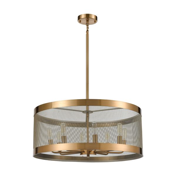 Line in the Sand 24'' Wide 8-Light Chandelier - Satin Brass