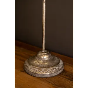 Rustic Metal Table Lamp with Flower Shade 3