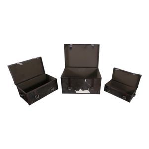 DECLANMOOR SET OF 3 BLACK TRUNK 15 (IN) 6