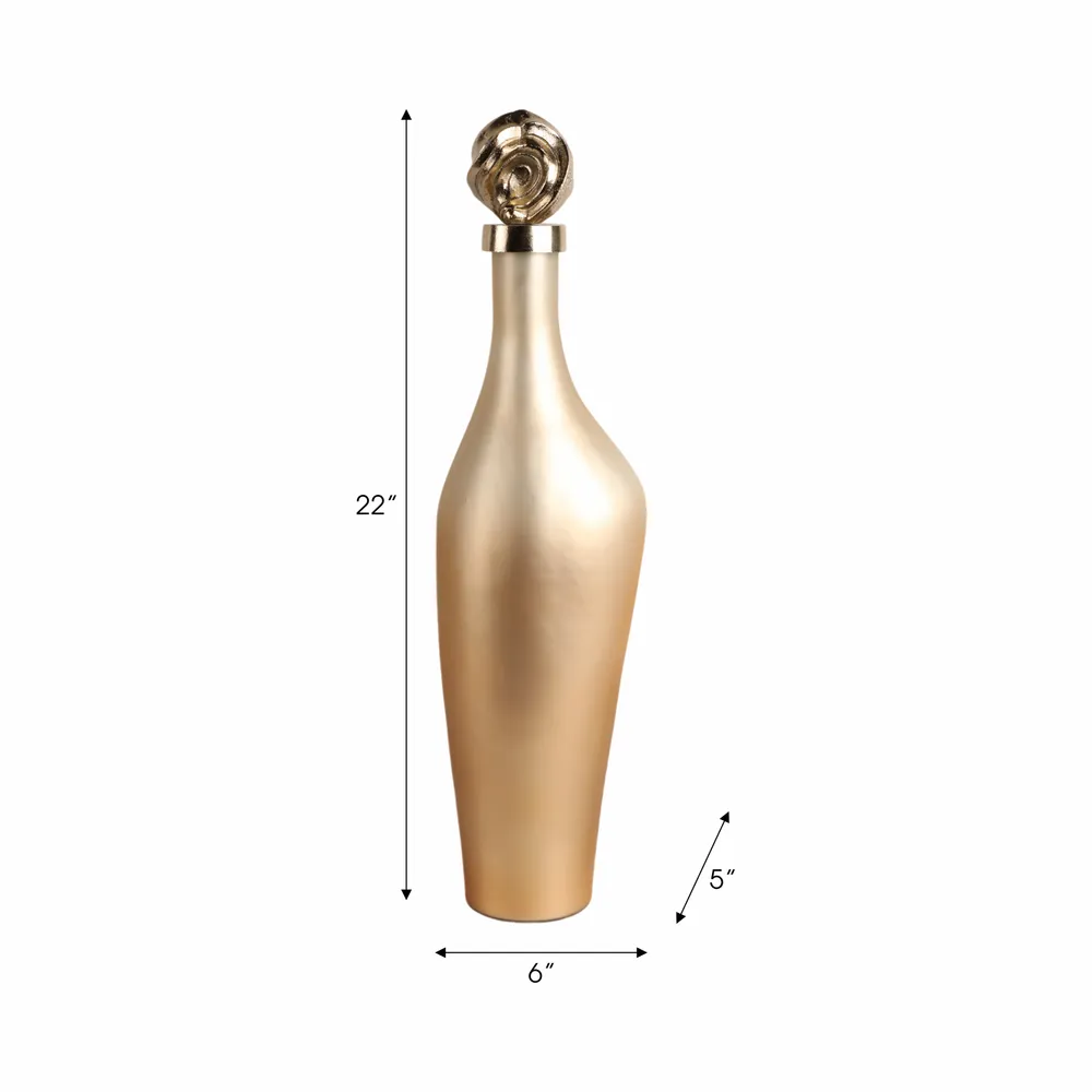 BAKERSHAW GOLD GLASS VASE 22 (IN)