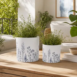 DARRENOAK SET OF 2 WHITE PLANTER 8 (IN) 2