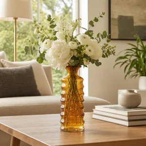 HAMDENWICK ORANGE GLASS VASE 15 (IN) 12