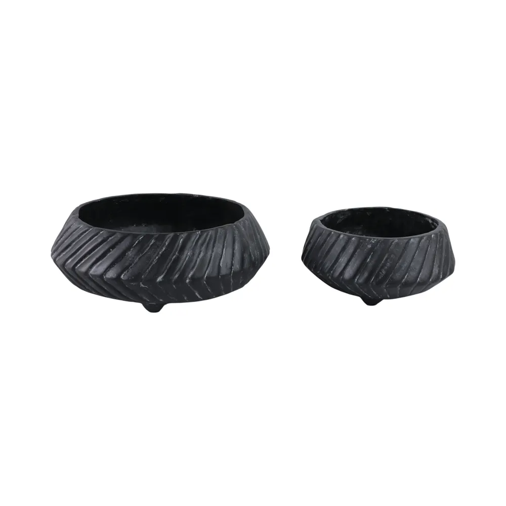 GILBERTRUN SET OF 2 BLACK BOWLS 6 (IN)