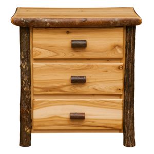 Hickory Log XL Three Drawer Nightstand - Espresso 4