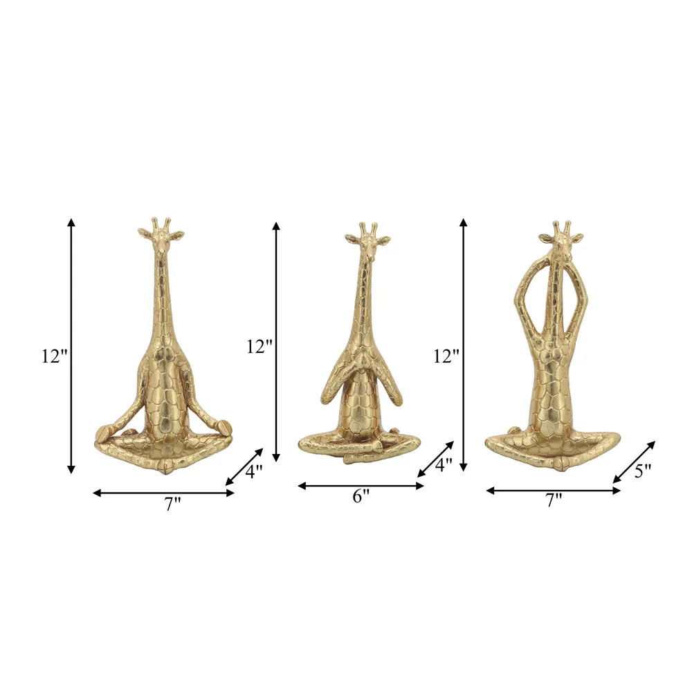 DRAPERWOOD SET OF 3 GOLD DECOR 12 (IN)