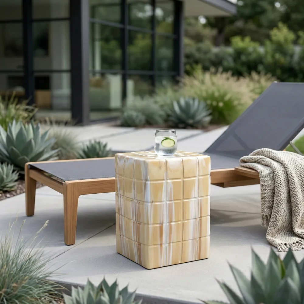 REXMOOR YELLOW GARDEN STOOL 19 (IN)