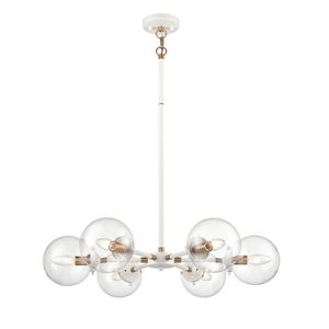 Boudreaux 28'' Wide 6-Light Chandelier - Matte White 1