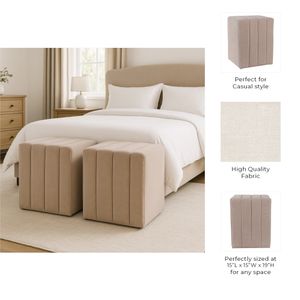 BRAECLIFF TAN OTTOMAN 19 (IN) 10