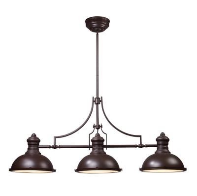 Chadwick 47″ Wide 3-Light Linear Chandelier - Oiled Bronze