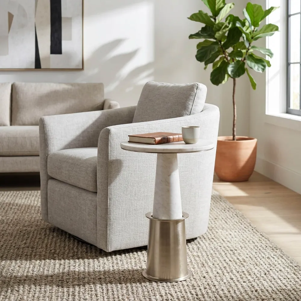 NADIARIDGE WHITE TABLE 22 (IN)
