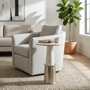 NADIARIDGE WHITE TABLE 22 (IN) 8
