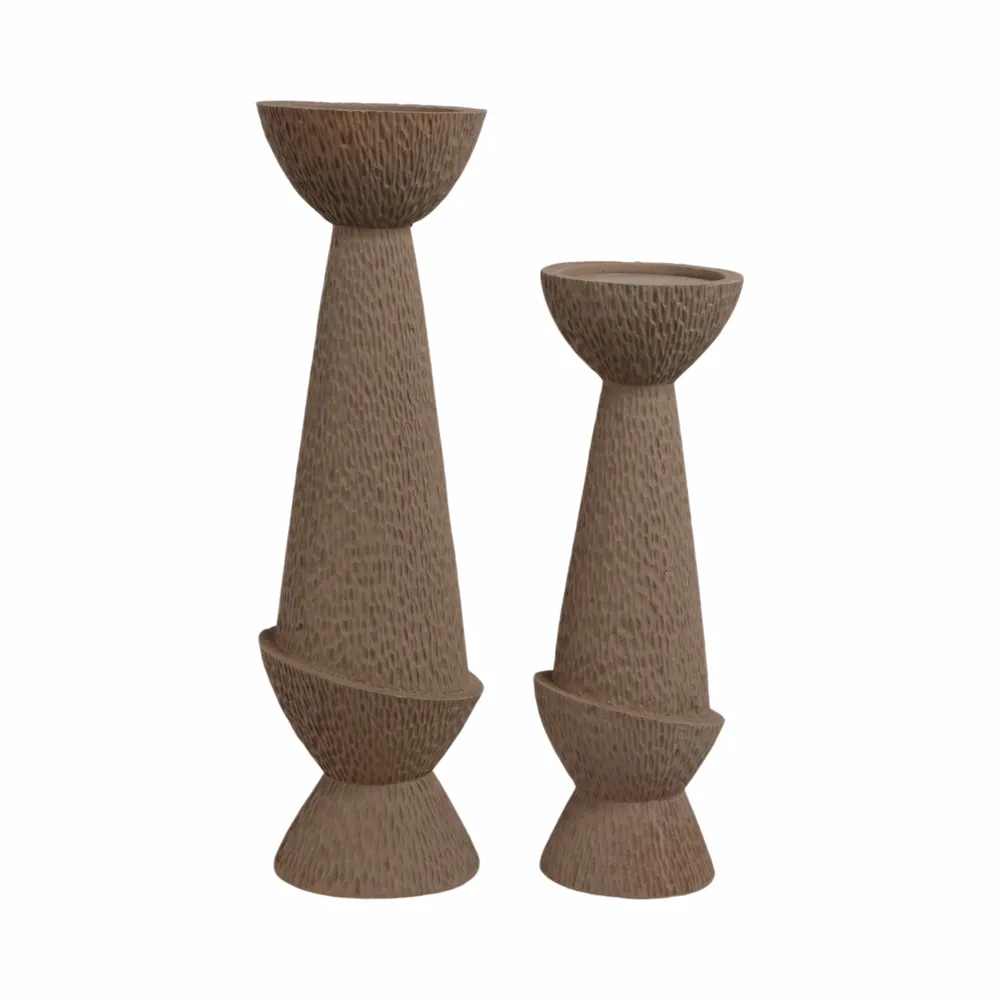 VALECLIFF SET OF 2 TAN CANDLE HOLDER 20 (IN)