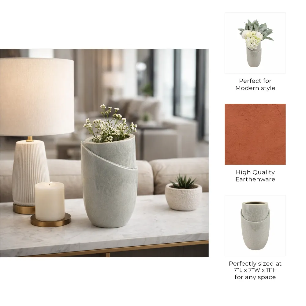 GREYSONSTONE GRAY VASE 11 (IN)