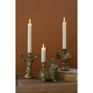Gold Deer Resin Taper Candle Holder 2