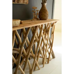 Repurposed Teakwood Branches Console Table 4