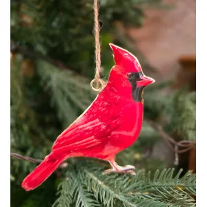 Metal Cardinal Ornament 5.5x4in 1