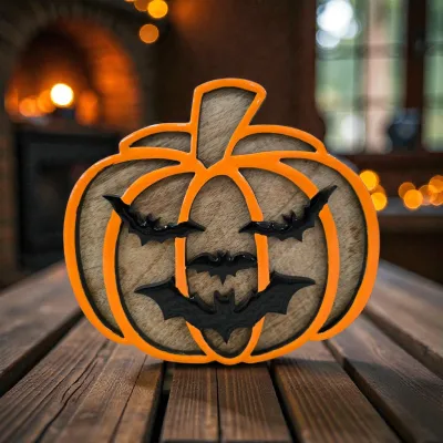 Batty Pumpkin 8inx7.5in
