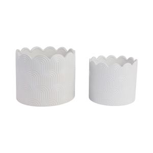 MORGANWIND SET OF 2 WHITE PLANTER 10 (IN) 1