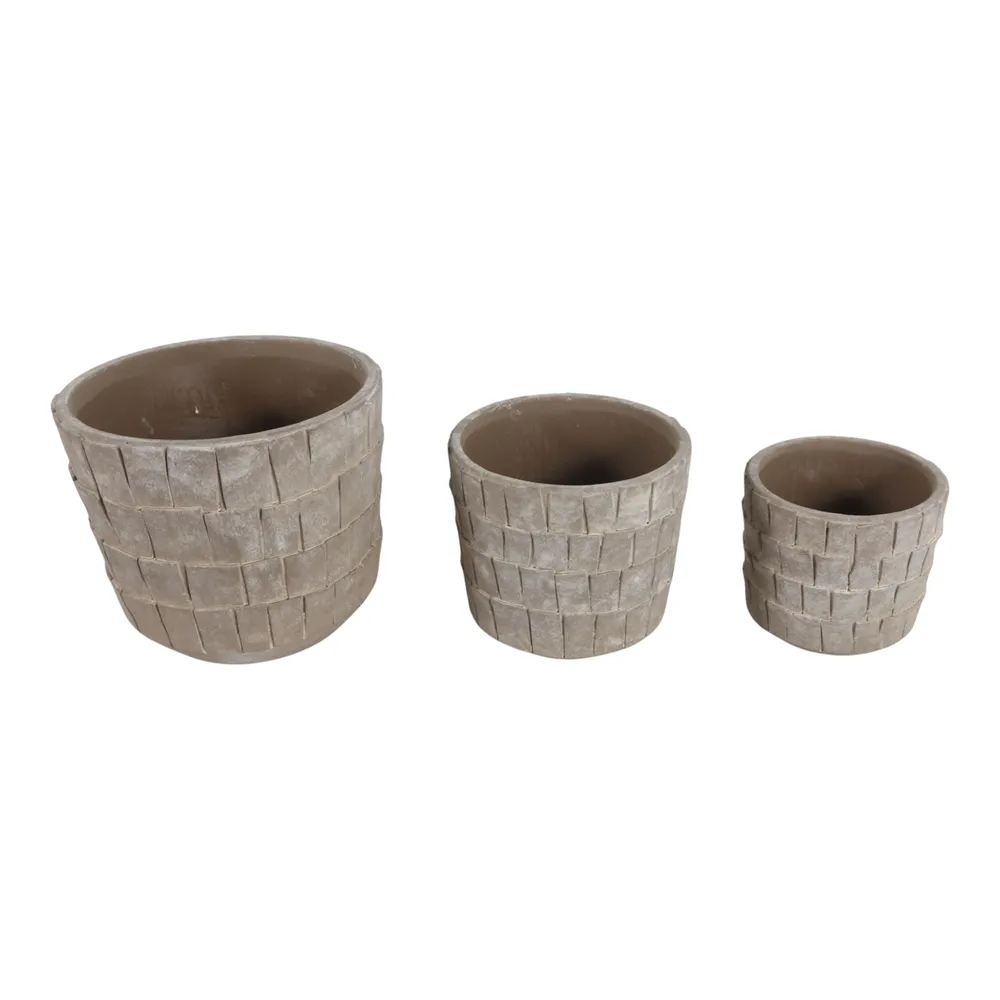 HOUSTONHAVEN SET OF 3 GRAY PLANTER 8 (IN)