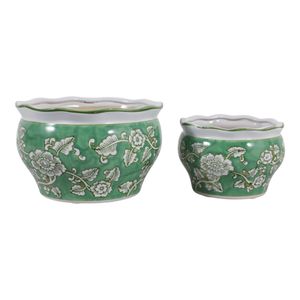 HENLEYDALE SET OF 2 GREEN PLANTER 6 (IN) 4