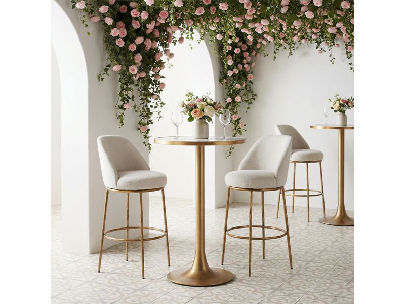 Nordhavn Swivel Barstool Beige & Gold 9