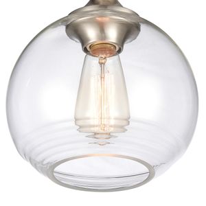 Angie 8'' Wide 1-Light Semi Flush Mount - Satin Nickel 5
