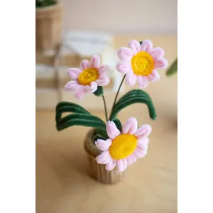 Set of 4 Pipe Cleaner Potted Flowers 4