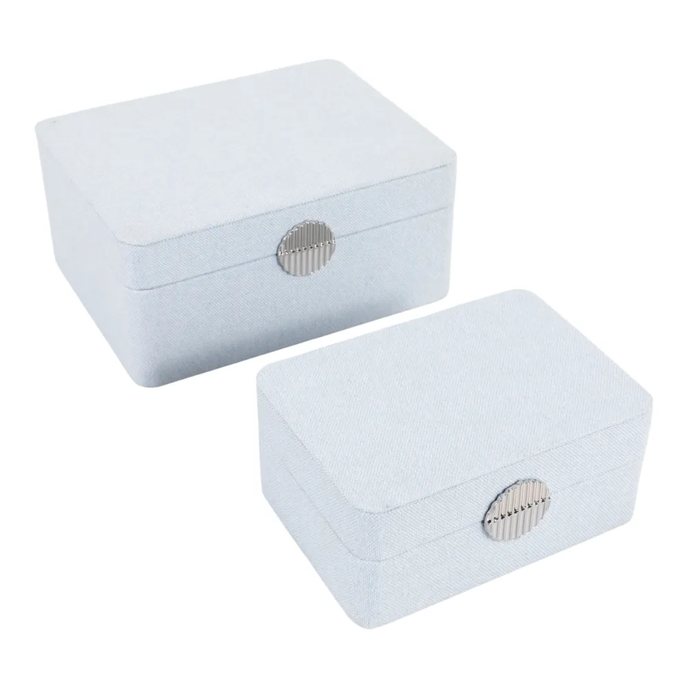EVERTONPORT SET OF 2 BLUE BOXES 4 (IN)