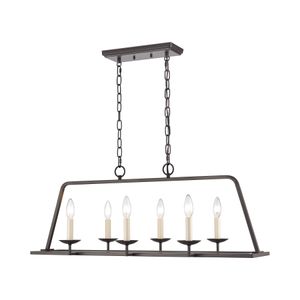 Joanie 34'' Wide 6-Light Linear Chandelier - Old Bronze 2