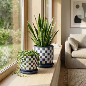BRIGHTONVIEW SET OF 2 BLUE PLANTER 6 (IN) 2