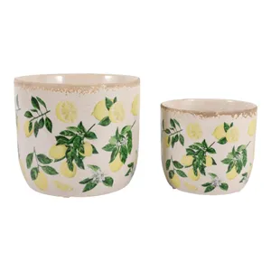 CHLOE SET OF 2 YELLOW PLANTER 7 (IN) 1