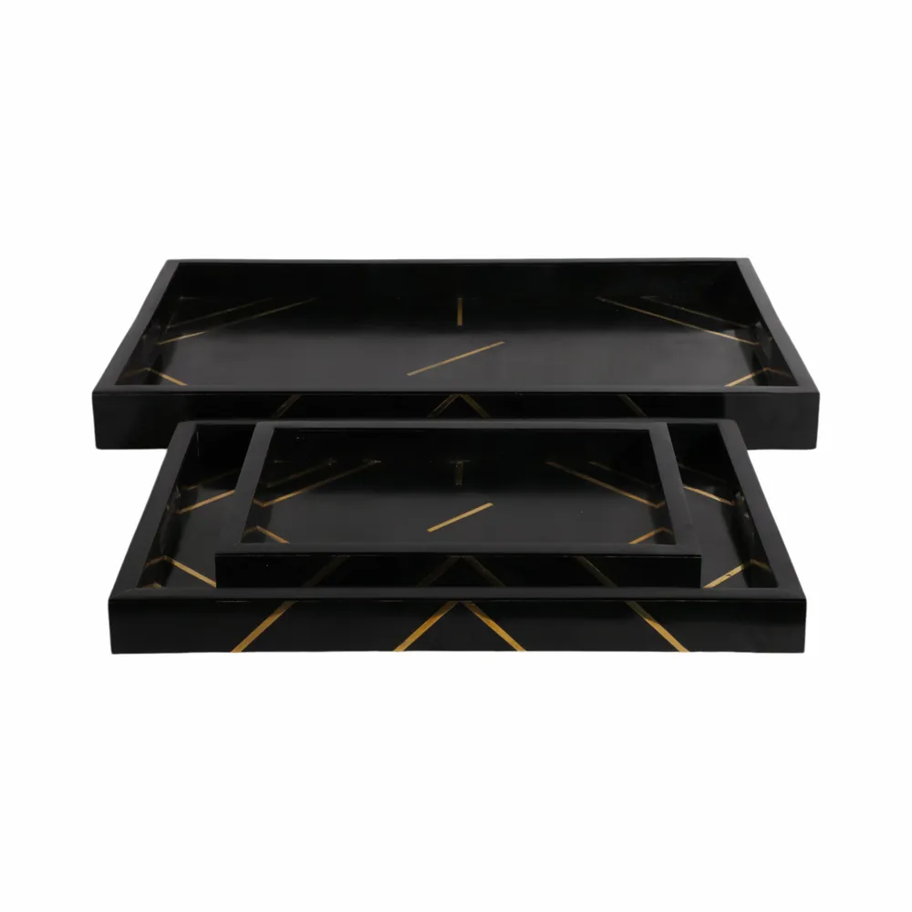 VINSONVIEW SET OF 3 BLACK TRAY 2 (IN)