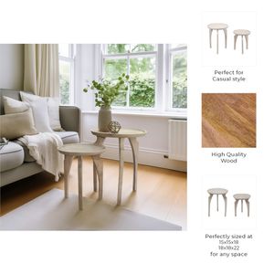 DENVERWELL SET OF 2 WHITE TABLE 22 (IN) 9