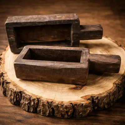 Wooden Scoop Tray Set 2 11 and 9in