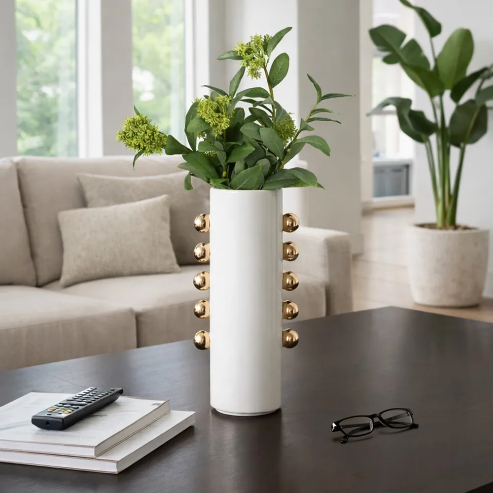 GARSONHAM WHITE VASE 16 (IN)
