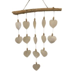 NATURAL CAPIZ HEARTS HANGING 1