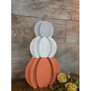 Wooden Trio Pumpkins 6.5x13in 2