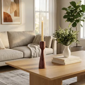 FARLEYSIDE BROWN CANDLE HOLDER 10 (IN) 12