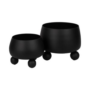 ALBAFIELD SET OF 2 BLACK PLANTER 9 (IN) 4