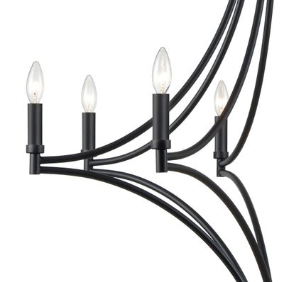 Spanish Villa 36″ Wide 8-Light Chandelier - Charcoal